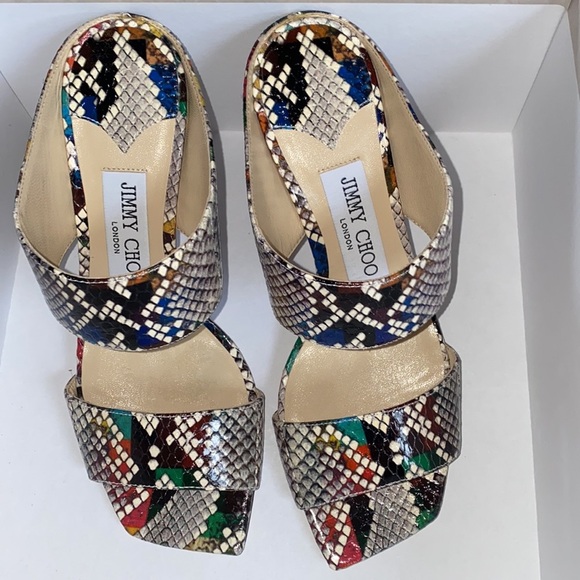 Jimmy Choo hira 85 multicolor snake print skin NWT 5.5 - Picture 6 of 8